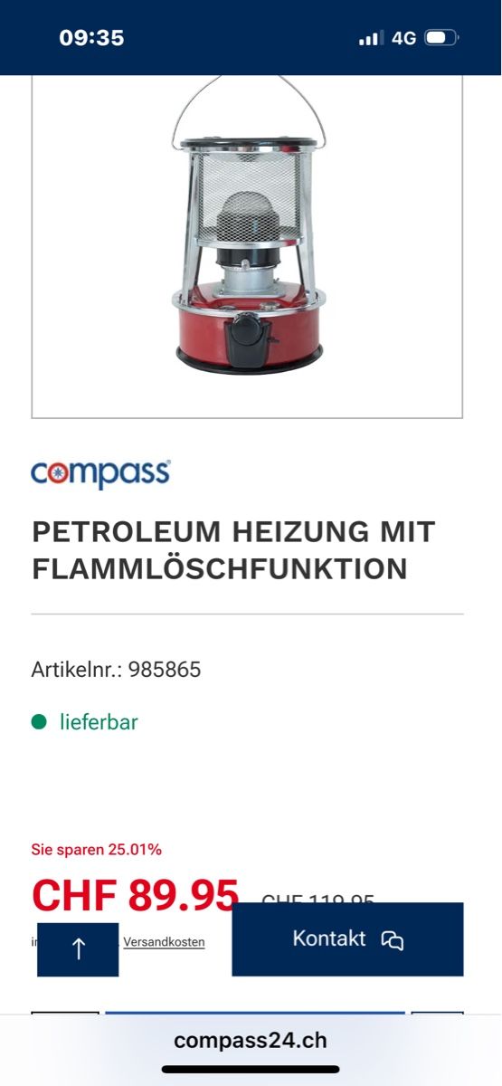 Radiatori: Petroleumofen neu, voller Tank – Nuovo (secondo la descrizione) da Eriz venduto da Axolotl13