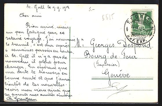 Ansichtskarten: AK St. Gallen, Börse, 1912 – Gebraucht aus Berlin von bartko-reher 1