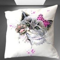 🐾Lässiger Kissenbezug mit süßem Kätzchen in Pink! 🩷💫