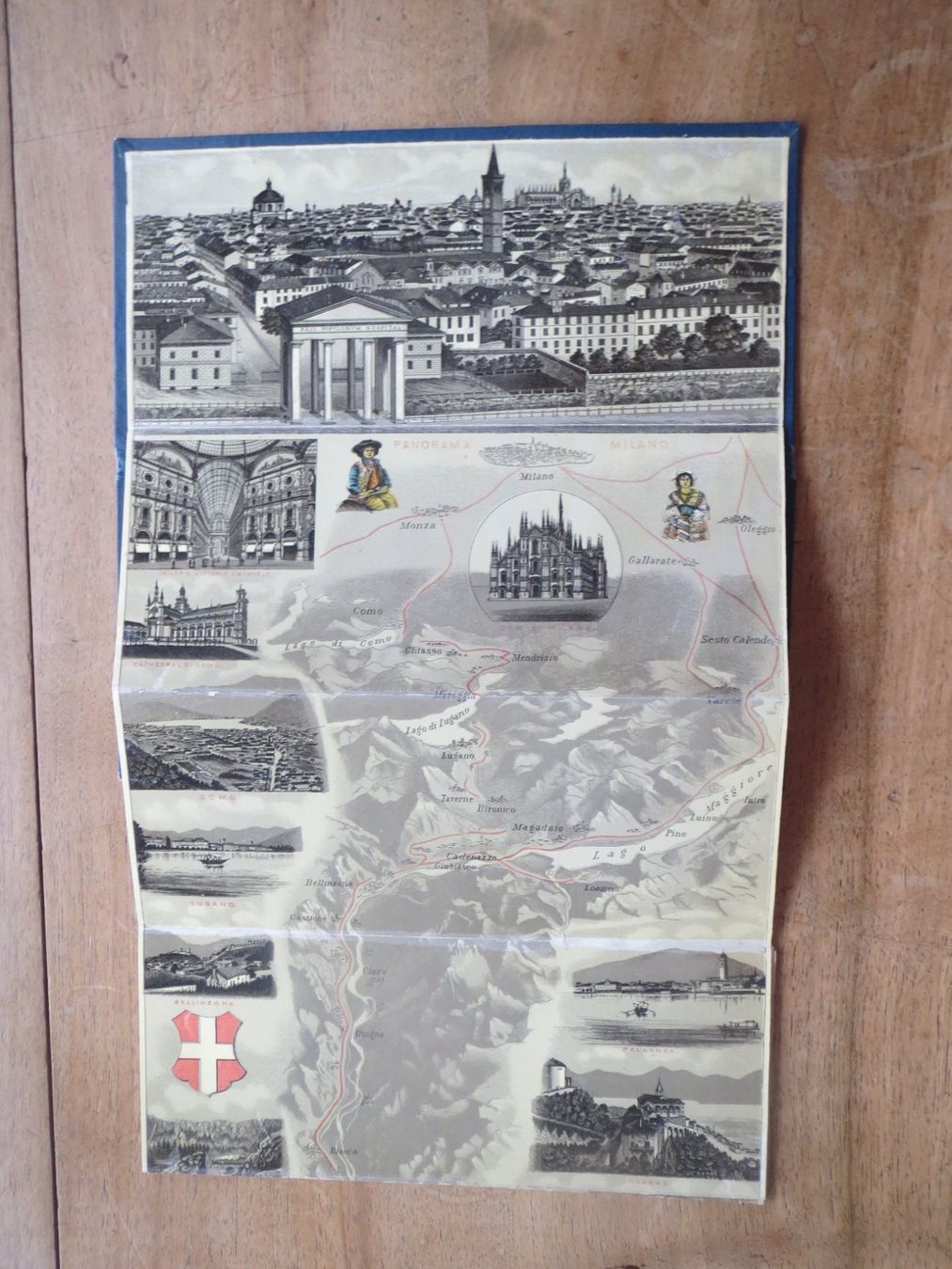 Libri: Panorama Route St. Gotthard, Litho Leporello, antik – Usato da Tagelswangen venduto da Miski 2