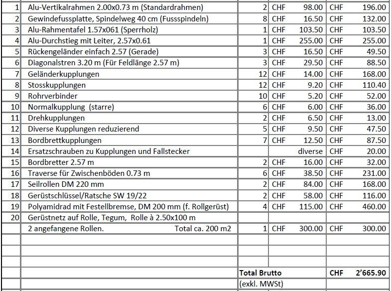 Echafaudages: Gerüstmaterial – D'occasion à Mühleberg par Koma67 1