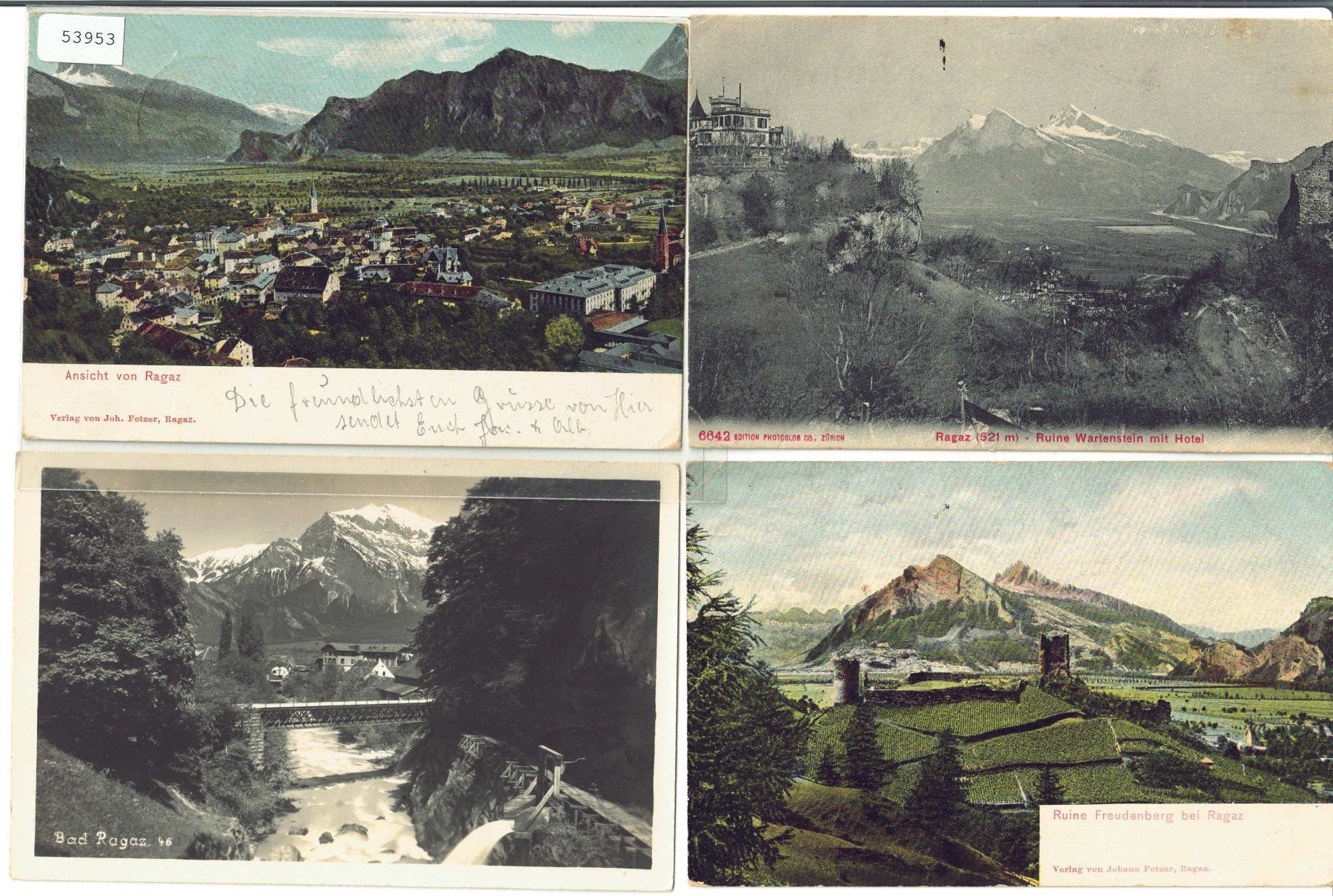 Cartoline postali: 4 AK - Bad Ragaz – Usato da Ettingen venduto da Kartenplanet