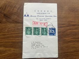 Korea Briefmarken Brief, gestempelt, Vintage, alt, Top!