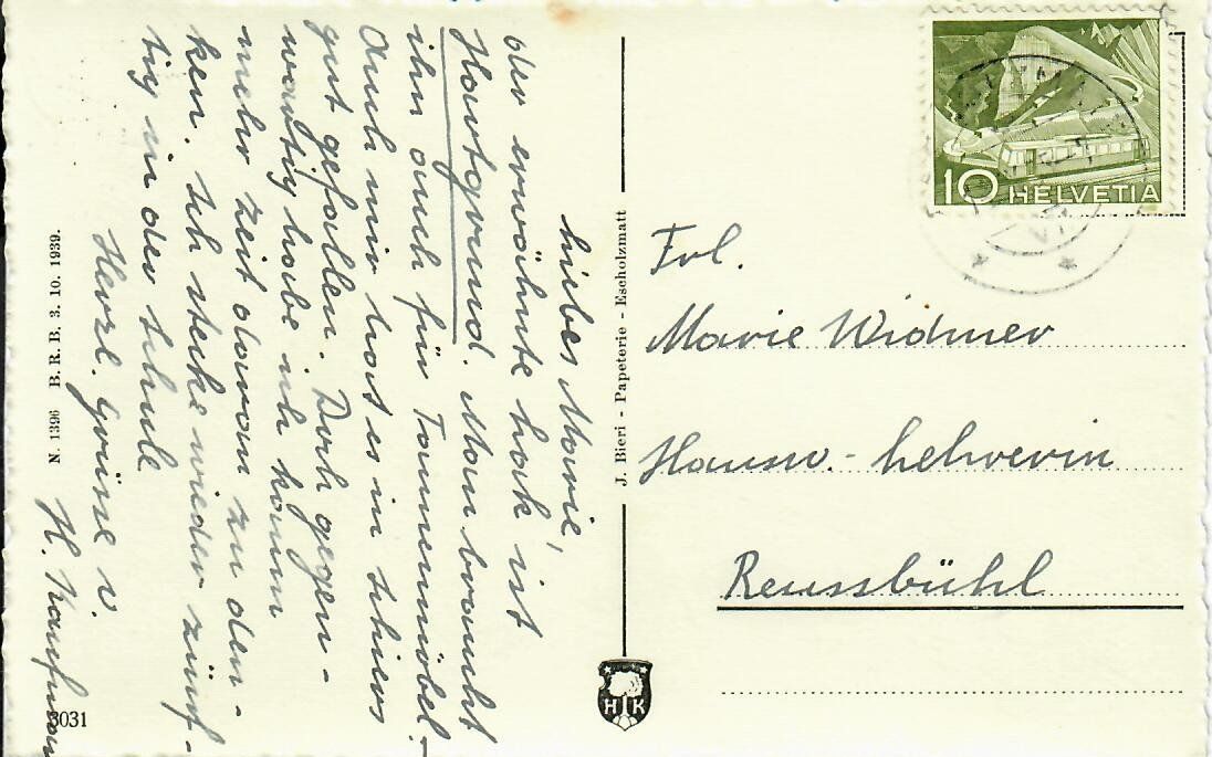 Cartoline postali: Escholzmatt – Usato da Hochdorf venduto da Ziegel-16 1