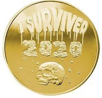 Münze I SURVIVED 2020 Corona Erinnerungsmünze goldfarben