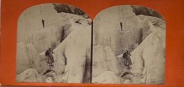 Vintage Stereofoto, Eismeer, Gletscher, Schweiz, um 1900