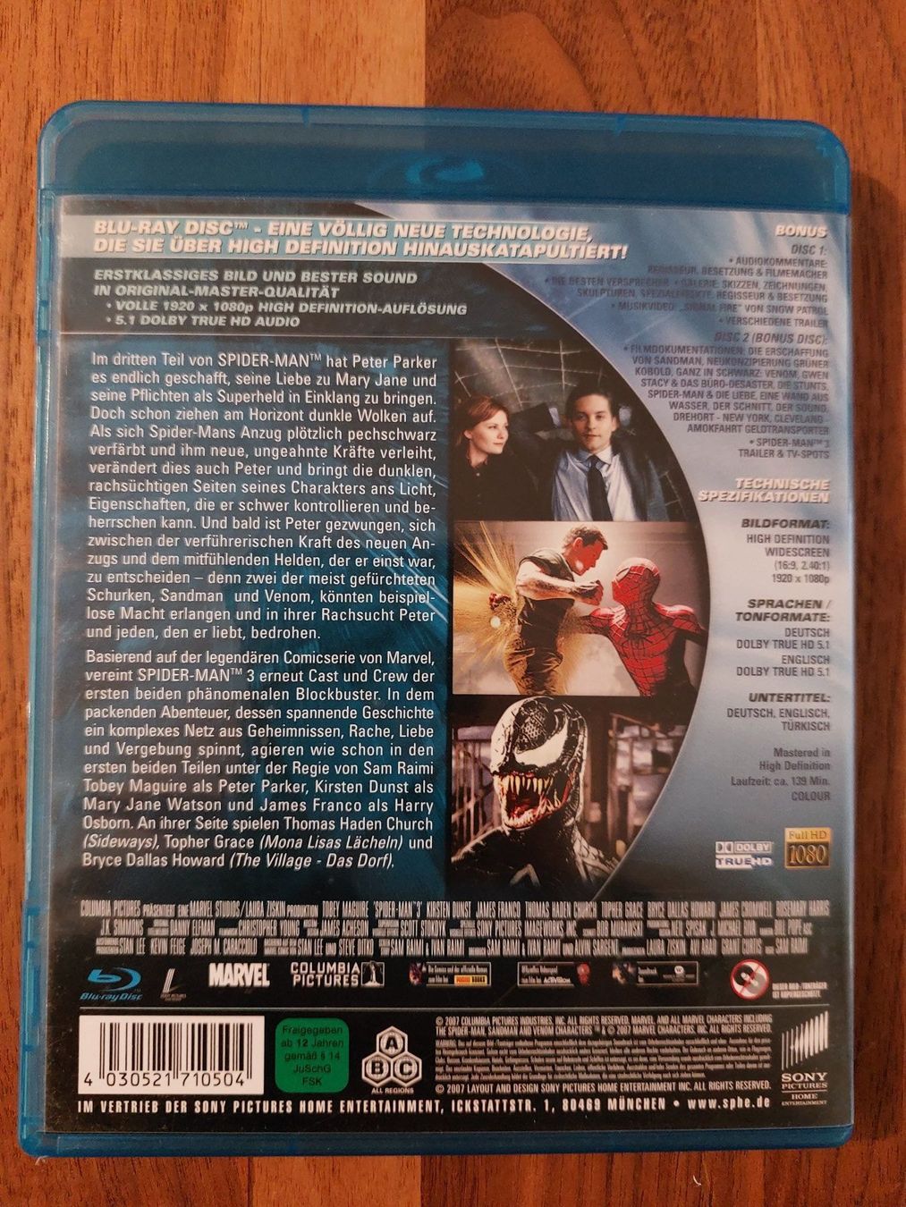 Tutti i DVDs: Blu Ray - Spider-Man 3 – Usato da Rheinfelden venduto da FilmAuktion 1