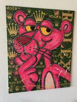 Panthère Rose Pop Art Luxe, Peinture Unique! 🎨😎🤩 (51)