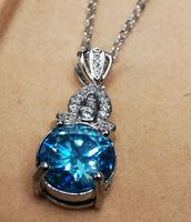 Collier argent avec diamant de moissanite de 2 ct certifié