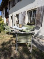 Vintage Garten-Tisch-Set mit Sitzbank & 2 Stühle