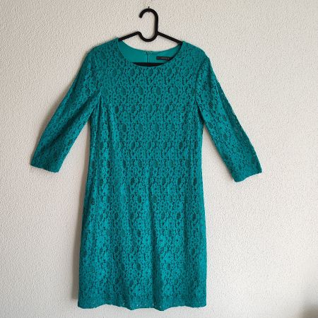 Elegantes grünes Spitzenkleid Gr. 36, perfekt für Frühling!