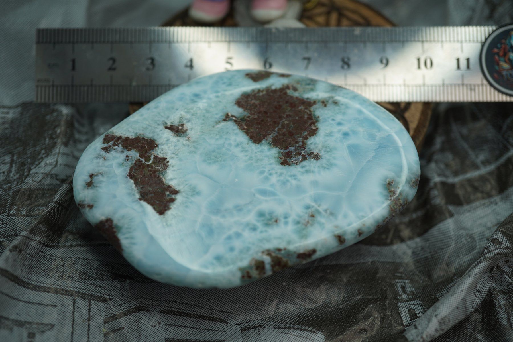 Minerali & Pietre curative: 72g   XL   Larimar Scheibe – Nuovo e nell'imballaggio originale da Eschenbach SG venduto da topstone 1