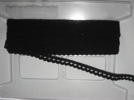 Baumwoll Häkelspitze schwarz 10mm breit