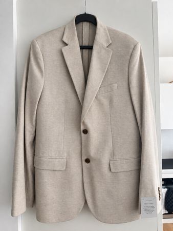 Blazer uomo MNG beige tessuto jersey usato in buono stato