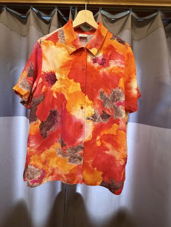 Maria Bellay Sommerbluse, Gr. 40, orange rot pink