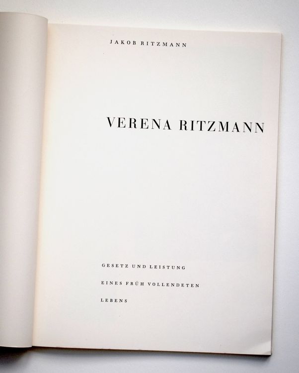 Verena Ritzmann CH Zürich Monografie Jakob Ritzmann RARITÄT | Kaufen ...