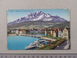Luzern, Seebrücke, Pilatus, 1914