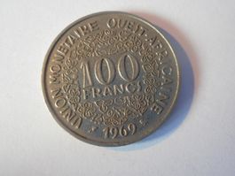 1969  100 FRANCS UNION MONETAIRE OUEST-AFRICAINE