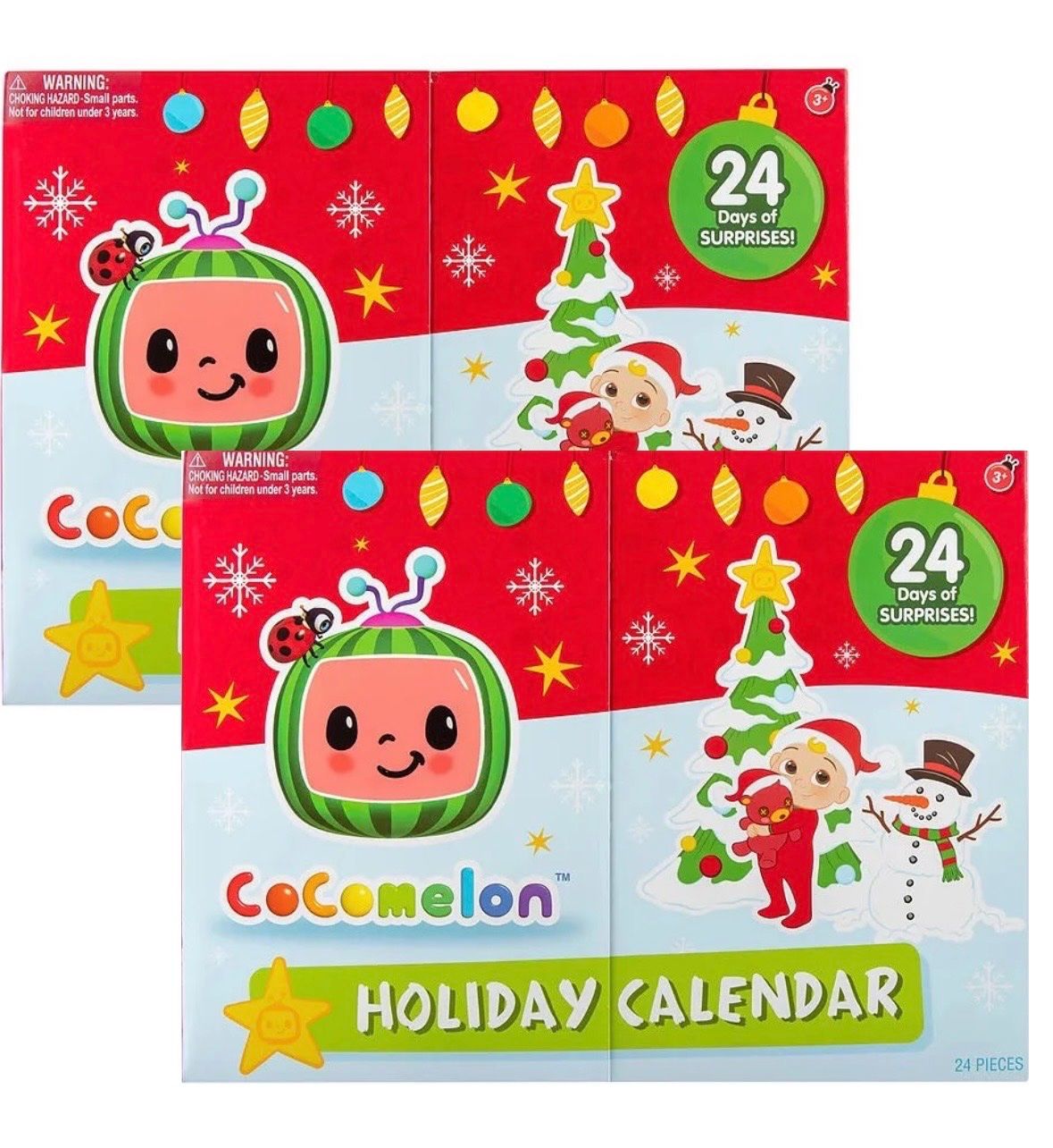 Calendari: 2x Adventskalender / calendrier Cocomelon – Nuovo e nell'imballaggio originale da Collombey venduto da Cards07