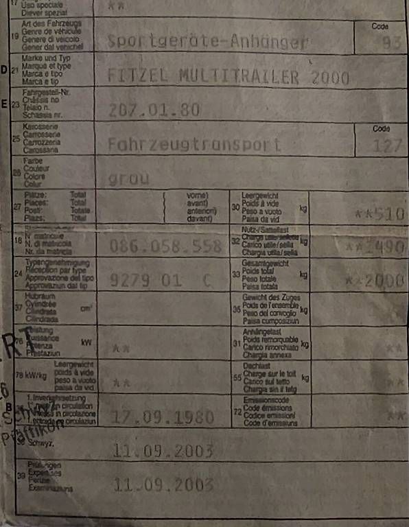 Rimorchi: Fitzel Autotransport Anhänger – Usato da Arbon venduto da .Tropxe. 4
