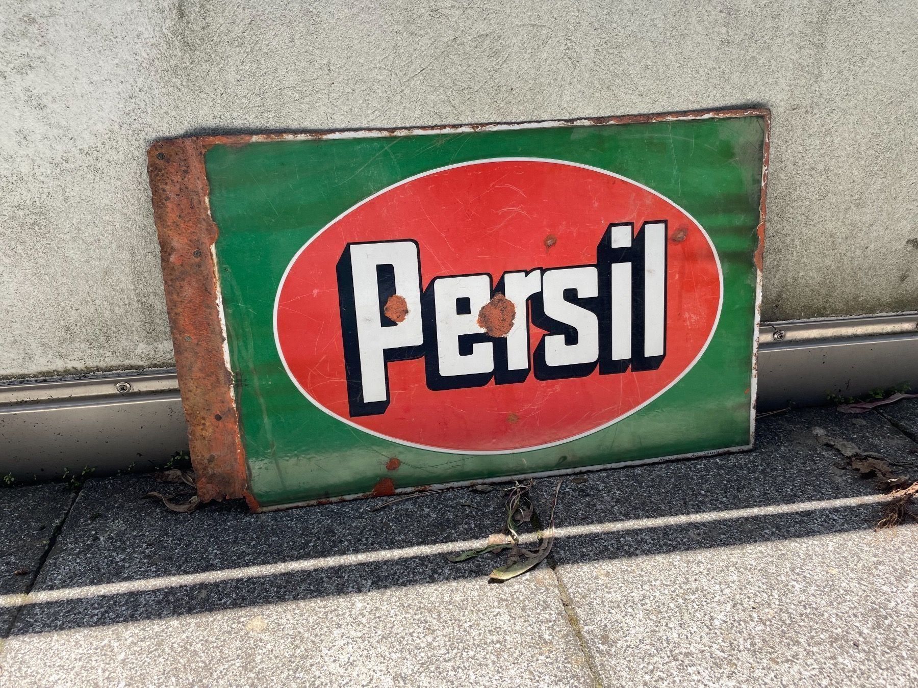 Persil Insegne: Plaque Émaillée Persil Double Face – Usato da Vallamand venduto da Bricbracbroc82
