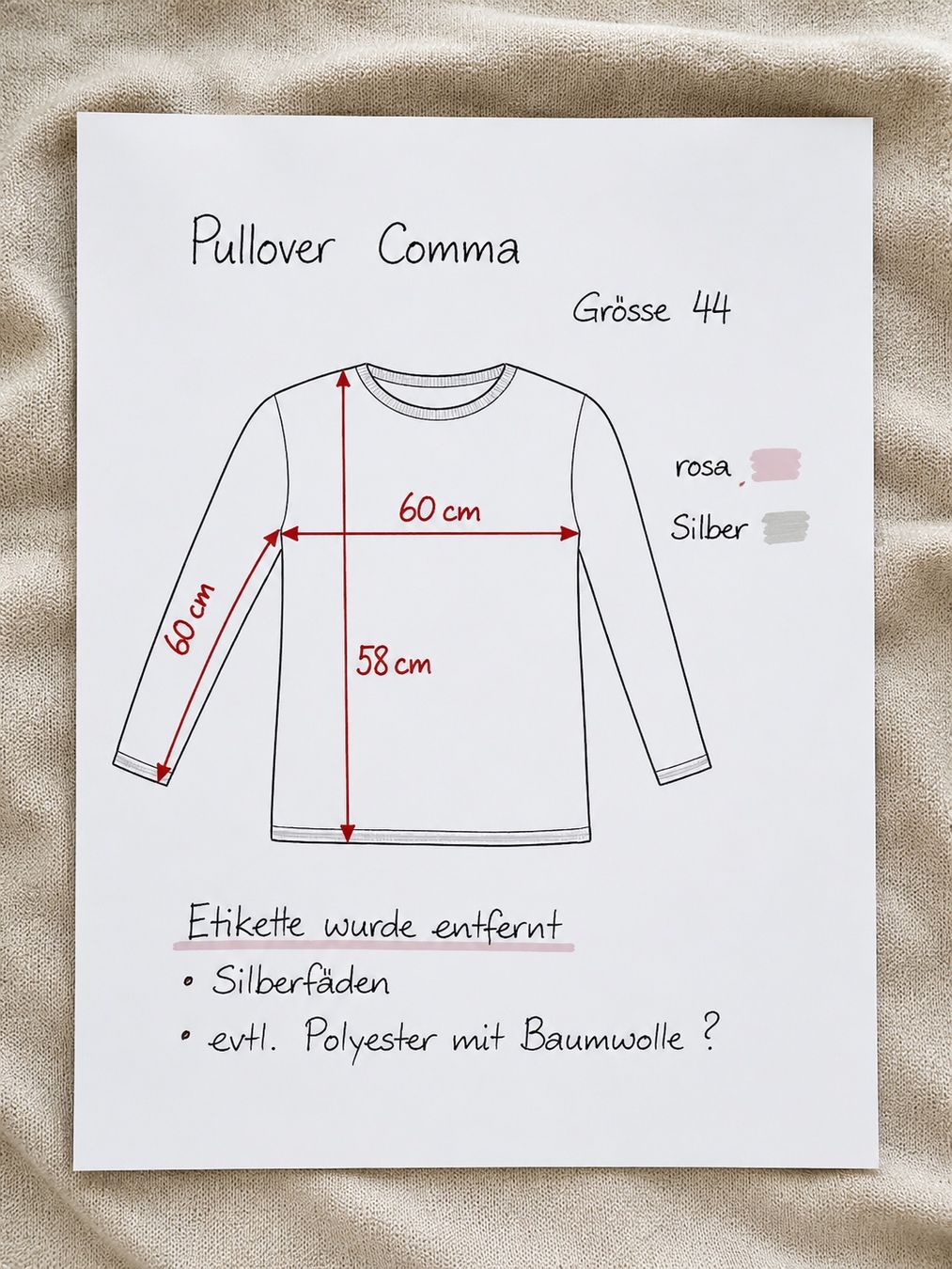 Comma Maglioni & Felpe: Comma Feinstrick Pullover 44 rosa-silber ✨ – Usato da Hägendorf venduto da Gattonella 4