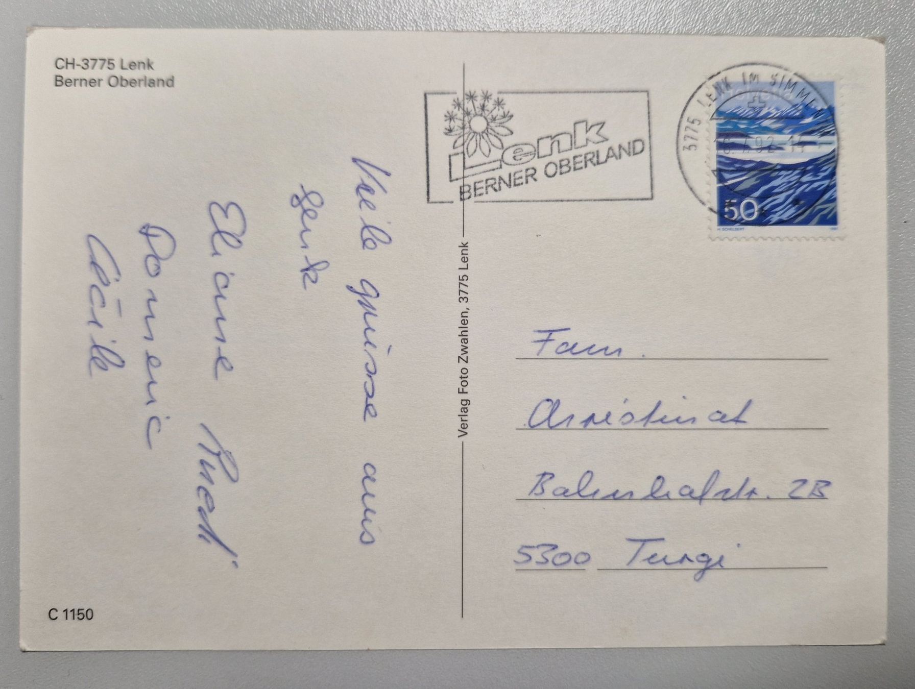 Cartoline postali: Lenk - Simmenfälle 1992 – Usato da Melchnau venduto da Arthurius 1