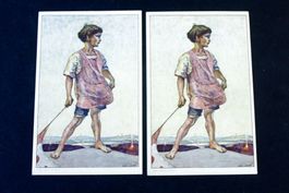 2x BUNDESFEIER - POSTKARTE, 1927. Ungelaufen