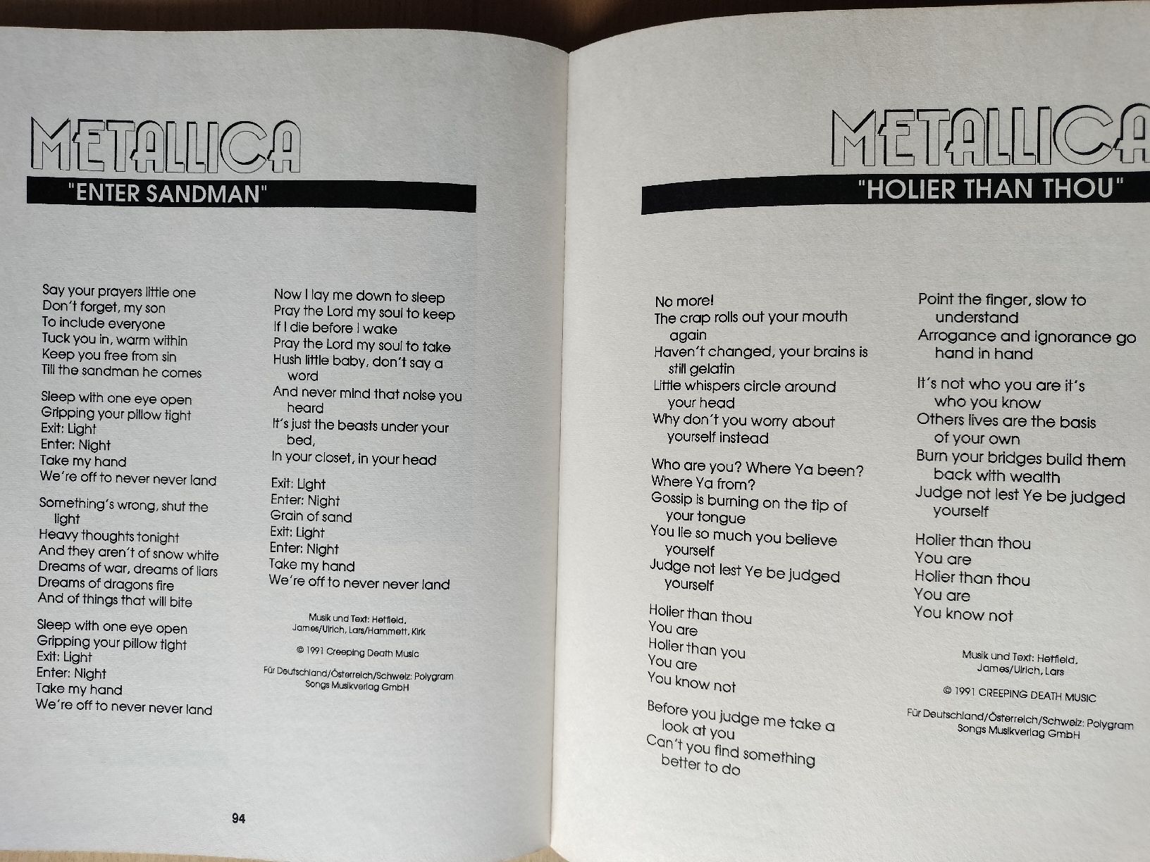 Riviste & Magazine: Metallica Buch von 1991 – Usato da Schwanden Sigrisw venduto da cadieux71 9