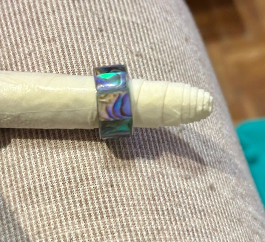 Anelli: Abalone Ring, Silberring, Damenring 17mm – Usato da Basel venduto da Tierschutz-Flohmi 1