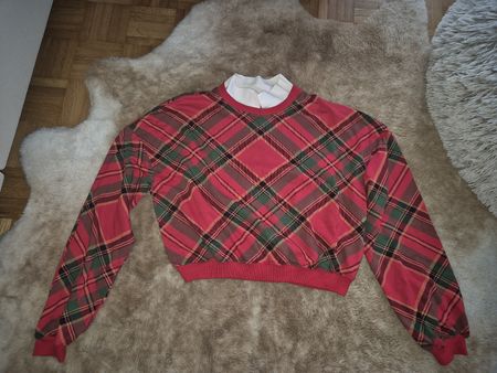 H&M Pulli Gr. 146/152 Kariert Rot - Top Zustand