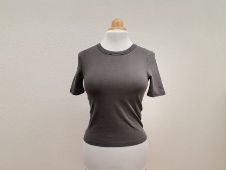 ZARA Damen-T-Shirt in Dunkelgrau / Anthrazit – Grösse XS