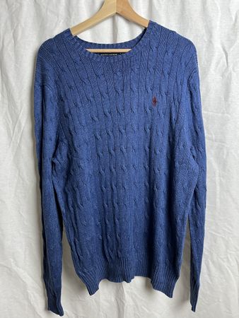 Pull torsadé Ralph Lauren bleu