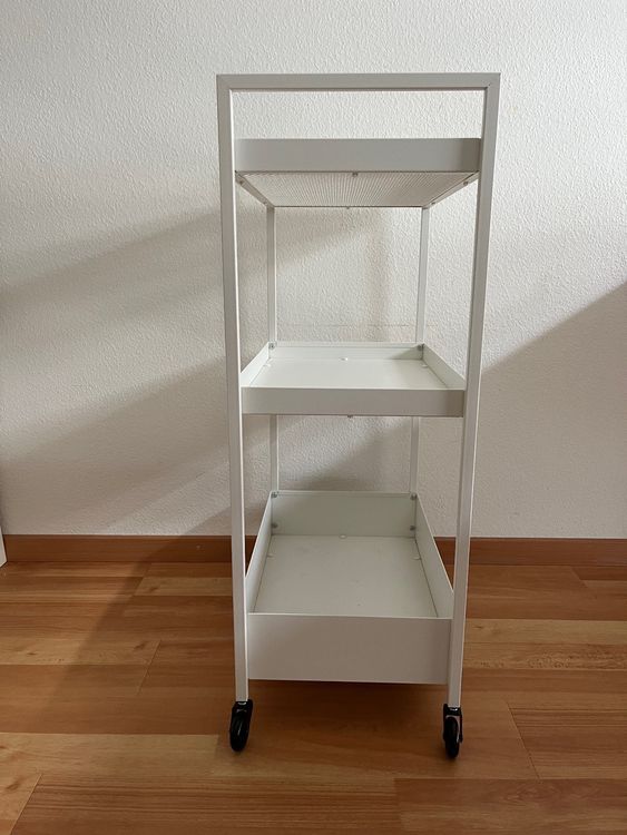 Carrello IKEA NISSAFORS - Multiuso Con 4 Ruote, Bianco, 50.5x30x83 Cm, Per Casa E Ufficio