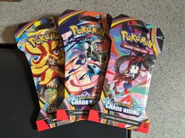 3 Pokemon TCG Chaos Rising Booster Packs new sealed