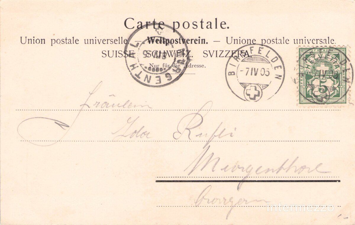 Cartoline postali: Birsfelden // 1905 Hotel Restaurant Bellevue – Usato da Basel venduto da intermezzo12 1