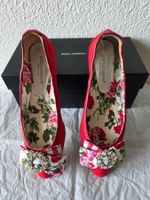 DOLCE & GABBANA Ballerinas rot mit Schmucksteinen Gr. 38,5