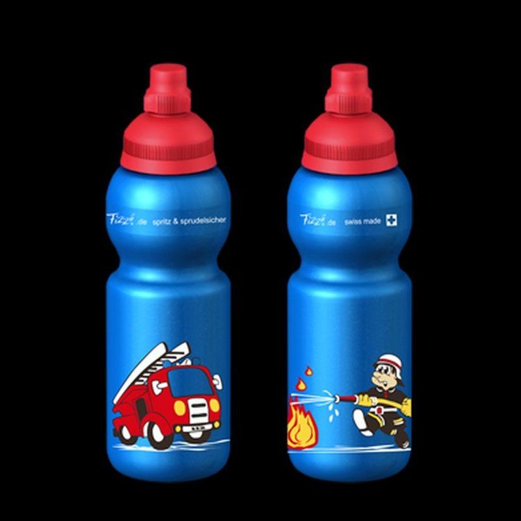 Fizzii Feuerwehr Geschenkset - 600ml Trinkflasche + Lunchbox Mit Feuerwehr-Motiv