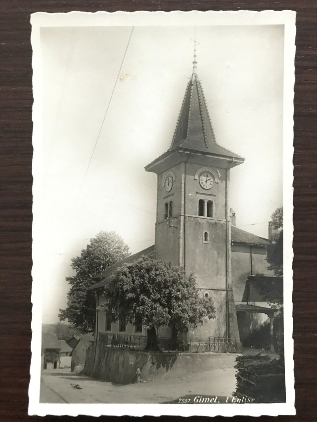 Ansichtskarten: GIMEL l'Eglise, Temple, 1936 – Gebraucht aus Wald ZH von TLILEF
