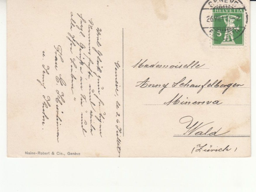 Cartoline postali: Genève 1911 – Usato da Bürglen TG venduto da StampGraf 1