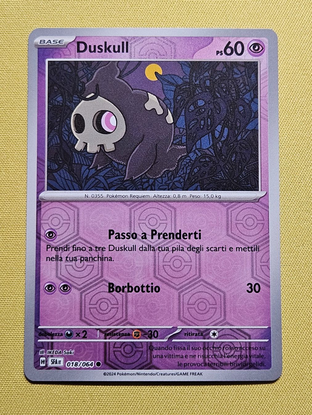 Pokémon Carte collezionabili: SFA Shrouded Fable - Duskull 018/064 IT – Usato da Bellinzona venduto da Pokemarco