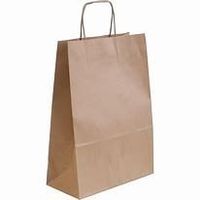 25 Papierkordel-Taschen in braun 32+17x27cm