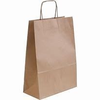 100 Papierkordel-Taschen in braun 22+10x28cm