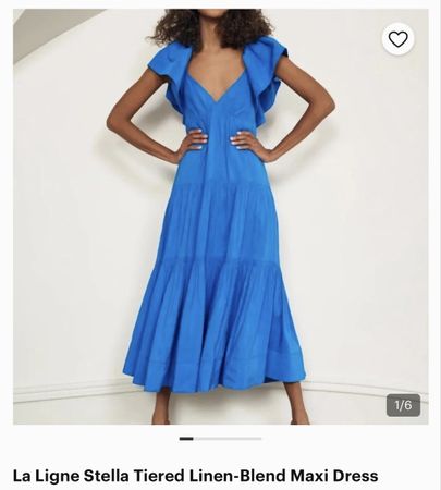 La ligne Stella tiered linen blend maxi dress