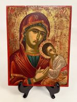 Orthodoxe Ikone Maria mit Jesuskind auf Holz