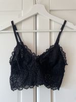 Schwarzes Spitzen-Bralette von Stradivarius, Grösse S