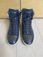Baskets Montantes Saint Laurent Cuir Bleu Marine - 41,5