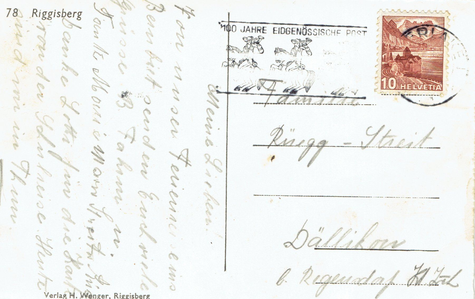 Cartes postales: Riggisberg BE, um 1950 – D'occasion à Otelfingen par Schmitte9 1