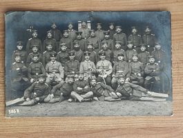 Echt Photo Karte / Rekruten Depot Soldaten Gelaufen 1915