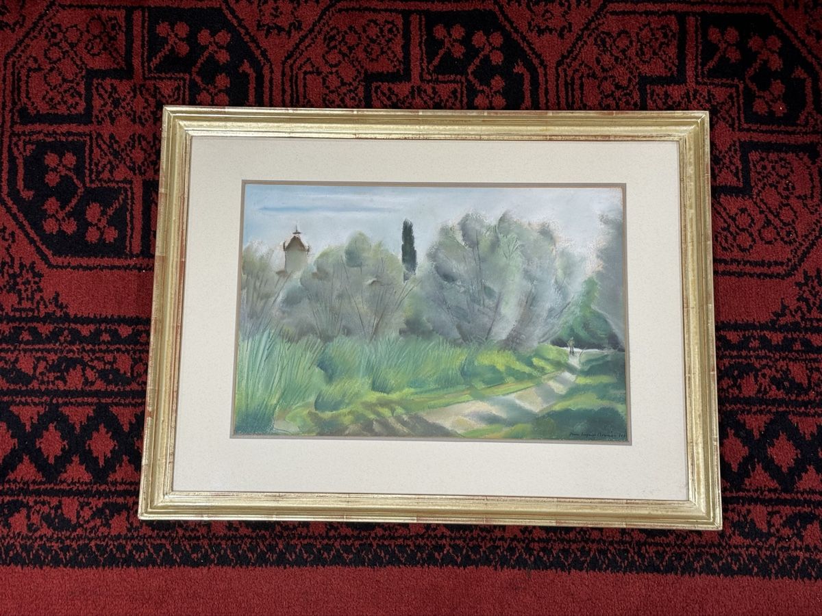 Gemälde: Tolles Landschaftsaquarell/Mischt., Pierre-Eugène Bouvier 32 – Gebraucht aus Rünenberg von Fendi02